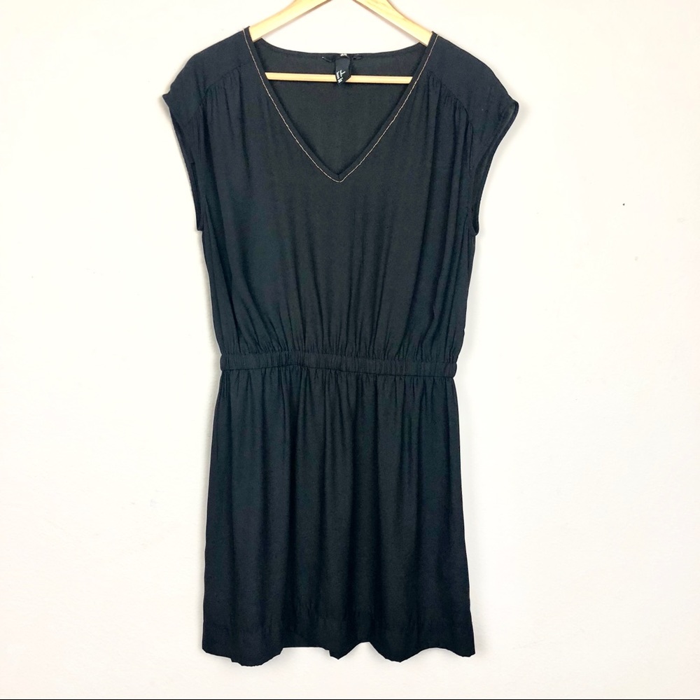 H&M V Neck Rose Gold detail Dress